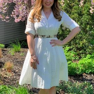 Donna Karan White Eyelet Dress, size 6